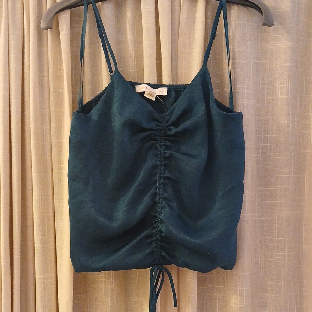 Monteau Teal Ruched Camisole Top